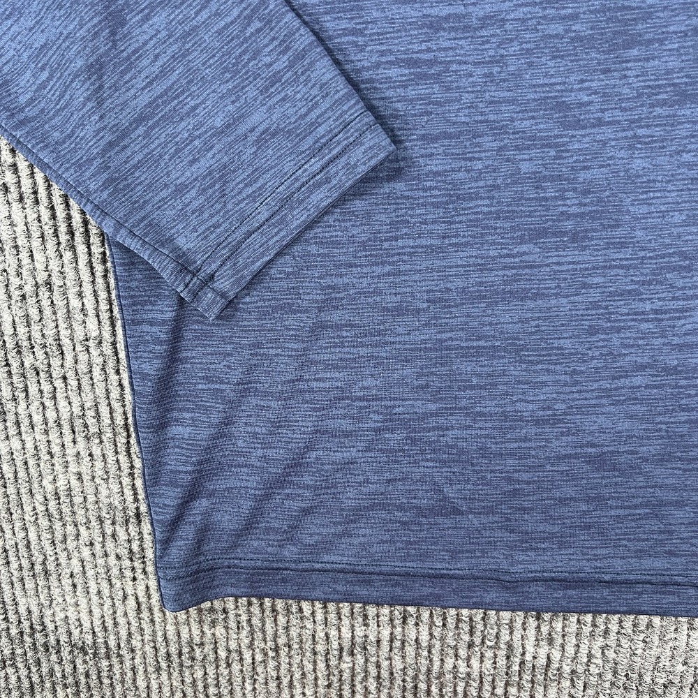 Under Armour Pullover Shirt Mens Large Blue Long Sleeve HeatGear Hooded Henley - Picture 6 of 15